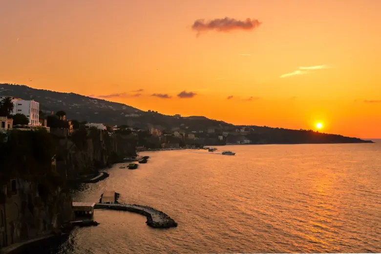 Sunset Sorrento Coast by boat